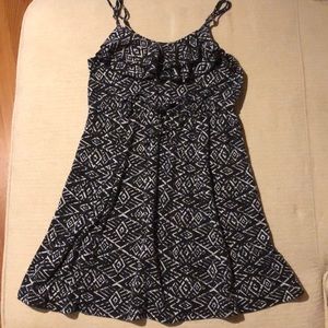 Cute B&W Geometric Print Dress